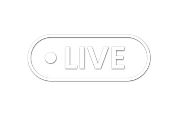 live stream icon white transparant for element broadcasting template design