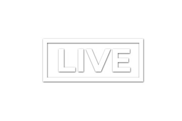 live stream icon white transparant for element broadcasting template design