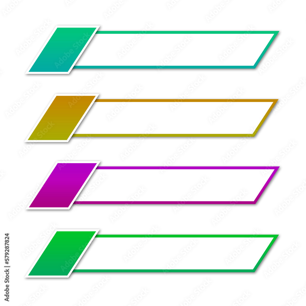 Poster multicolor lower third simple for title text design, lower third template design transparant backgro