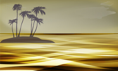 黄金に煌めく南国風景