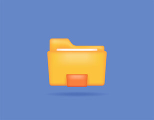 3d symbol or icon of folder, file, archive, directory, file storage. 3d and realistic concept design. vector elements