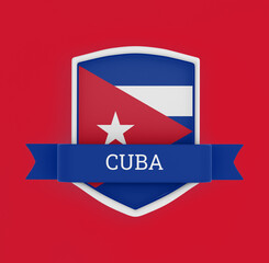 Cuba Flag With Ribbon Banner