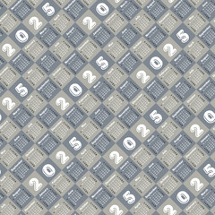 The seamless background with 2025 year calendar.
