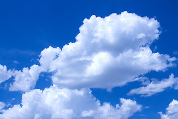 Naklejka na ściany i meble Beautiful blue sky and clouds natural background. Nature. Copy space