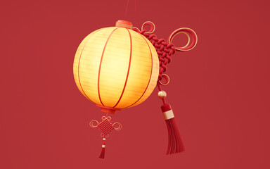 Chinese ancient lantern with retro style, 3d rendering.