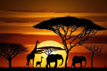 Celebrate happy Africa Day, nature scene. Generative AI illustration.