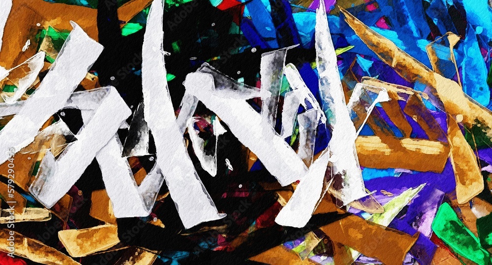 Aufkleber abstract psychedelic background from color chaotic blurred stains brush strokes of different sizes