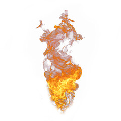 Natural fire flame png on white background 