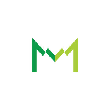 letter m chart graphic finance logo vector