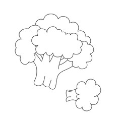 Broccoli Doodle Vector Illustration Coloring book for Kids
