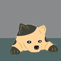 funny cartoon animal, puppy dog pet, hand drawn minimal design