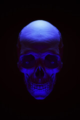 Purple Skull Neon Vaporwave Aesthetic Retro Science Fiction Death 3d illustration render digital rendering