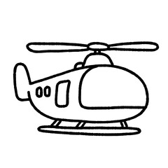 Cute outline Helicopter for coloring