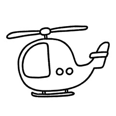Cute outline Helicopter for coloring