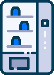 Obraz premium Vending Machine Icon Vector: An icon vector that represents a vending machine typically features a machine with products displayed in compartments