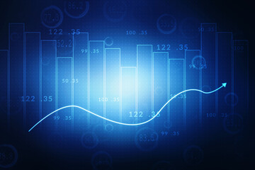 2d rendering Stock market online business concept. business Graph 
