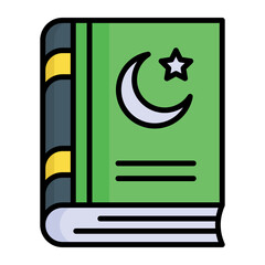 Islamic book vector in modern style, easy to use icon