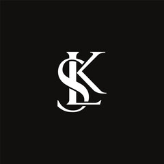 Vector creative letter SLK monogram logo design icon template white and black background