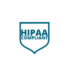 HIPAA Compliance Icon Graphic For Medical Document Security isolated on white background.  