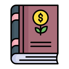 Money plant on book showing vector of economy book vector