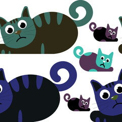 Seamless pattern with cats. Vector file for designs.
