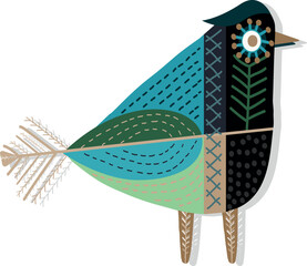 Beautiful decorative bird, vector file.