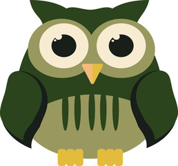 Owl in the style of flat. Vector file for designs.