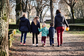 Promenade familiale hivernale