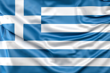 Ruffled Flag of Greece. 3D rendering