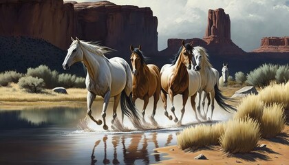 Horses in Monument Valley, Generative AI