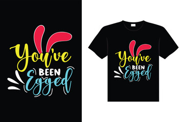 Easter day typography egg lettering t-shirt design holiday greeting cute bunny vector art