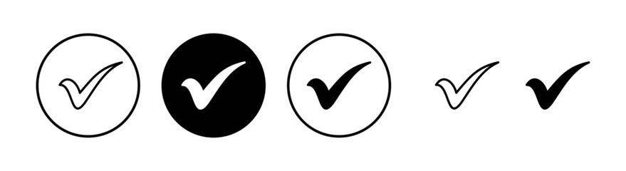 Check mark icon vector illustration. Tick mark sign and symbol