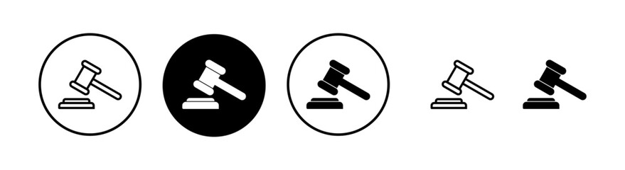 Gavel icon vector illustration. judge gavel sign and symbol. law icon. auction hammer