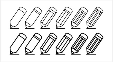 Pencil icon isolated. School symbol. Vector stock illustration. EPS 10