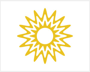 Sun icon isolated. Stencil clip art. Vector stock illustration. EPS 10