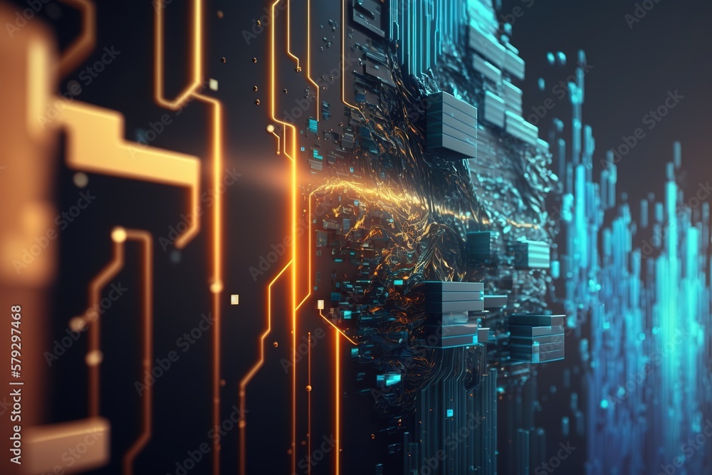 Poster Abstraction of data transmission technology is a complex detail.Generative AI