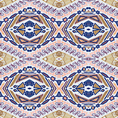 Seamless ethnic background. Geometric aztec pattern.