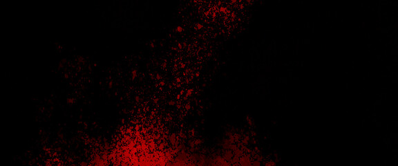 abstract red powder explosion on black background. abstract red powder splatted on black background. Freeze motion of red powder exploding.