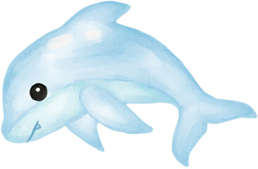 dolphin cute watercolor png © bentoe