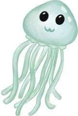 jellyfish cute watercolor png