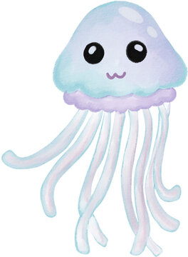 jellyfish cute watercolor png
