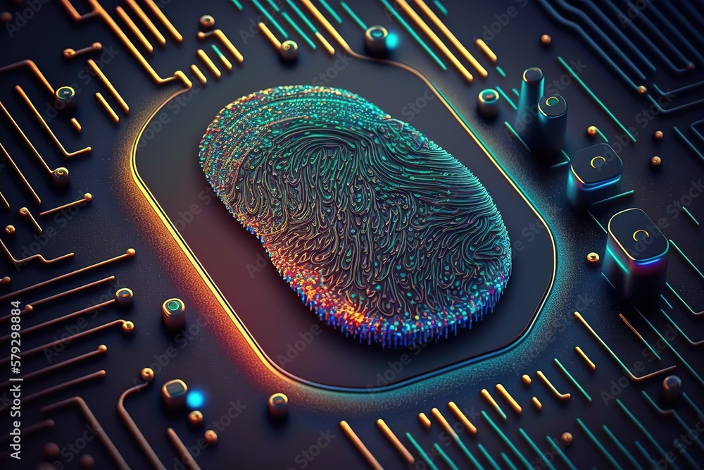Aufkleber the fingerprint is integrated into the printed circuit.generative ai