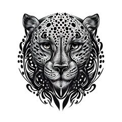 Fototapeta premium Cheeetah Stylized Head with Piercing Eyes, AI Generative