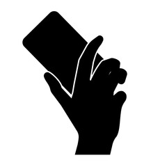 Mobile phone in hand vector illustration
