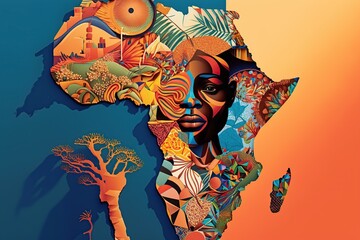 Happy African Heritage Day. Generative AI illustration. - obrazy, fototapety, plakaty