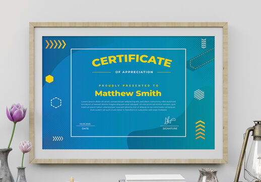 Gradient Certificate Design Template