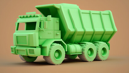 3d mining truck icon white in color clay render style