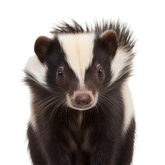 Obraz premium skunk face shot , isolated on transparent background cutout , generative ai