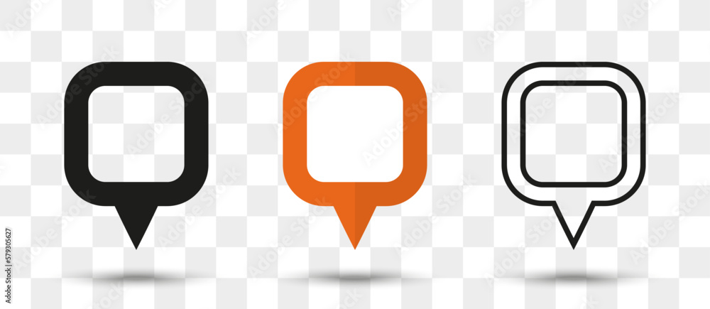 Aufkleber Position pin map pointer icon in different style with shadow