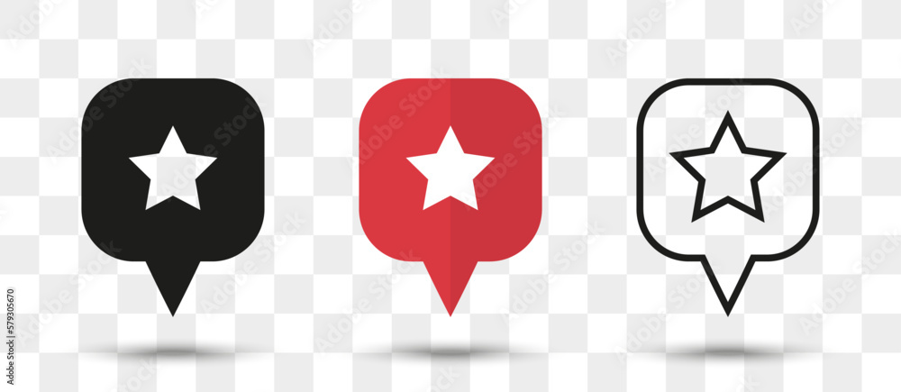 Aufkleber Position pin map pointer icon in different style with shadow